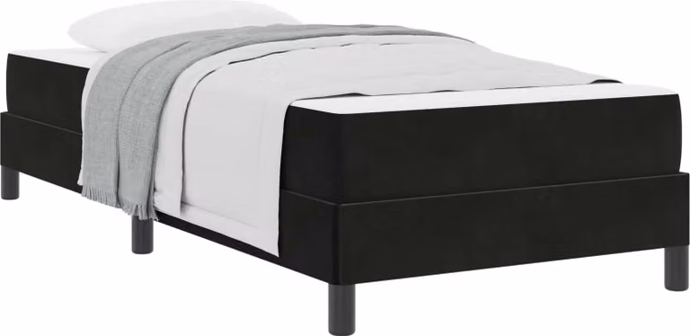 Letto a molle con materasso Nero 100 x 200 cm Tessuto