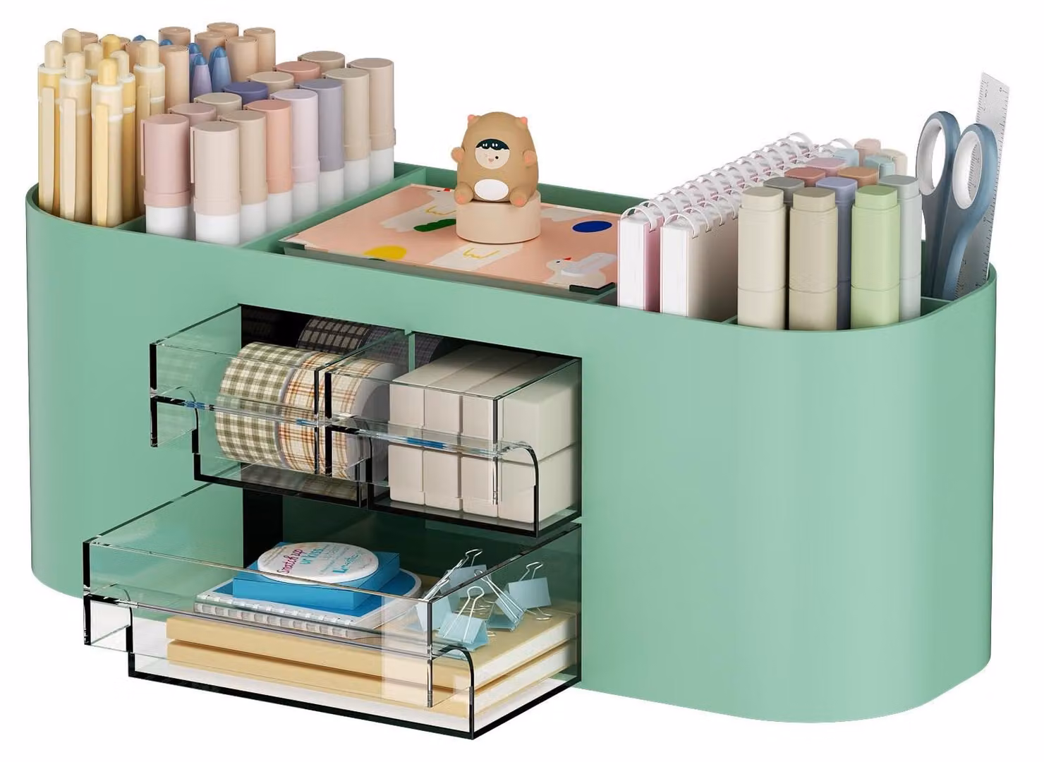 Omgoods - Organizzatore da scrivania multifunzionale con 3 cassetti