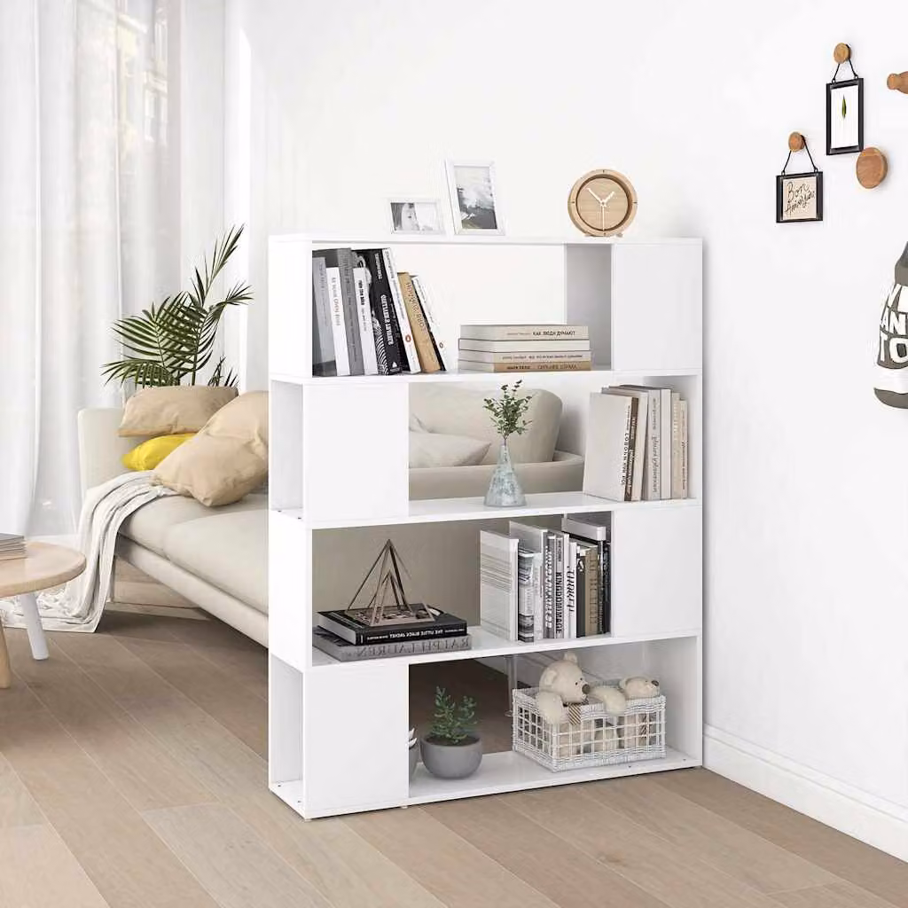 Libreria divisorio vidaXL bianca in MDF L: 100 cm, P: 24 cm, H: 124 cm