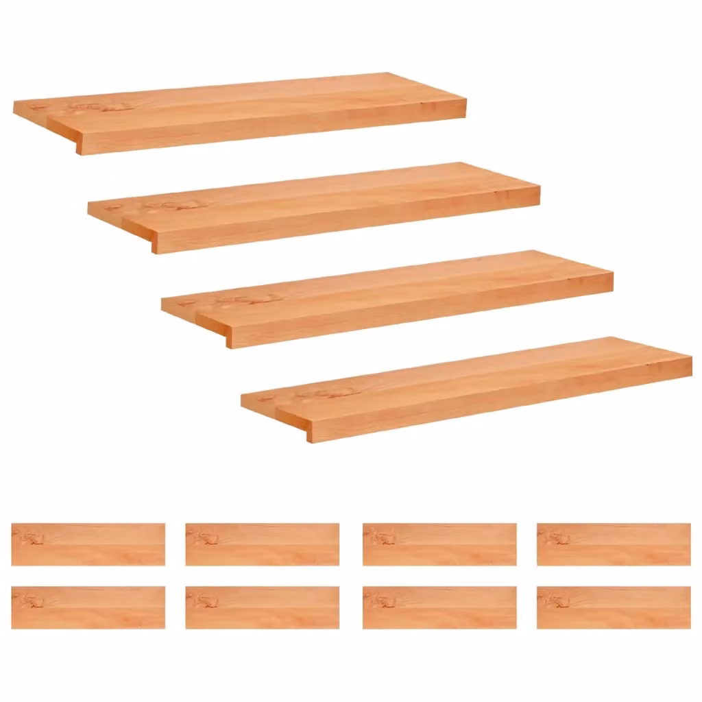 Set di 12 tappeti per scale vidaXL in legno marrone, L 90 x P 30 x H 2 cm – 2