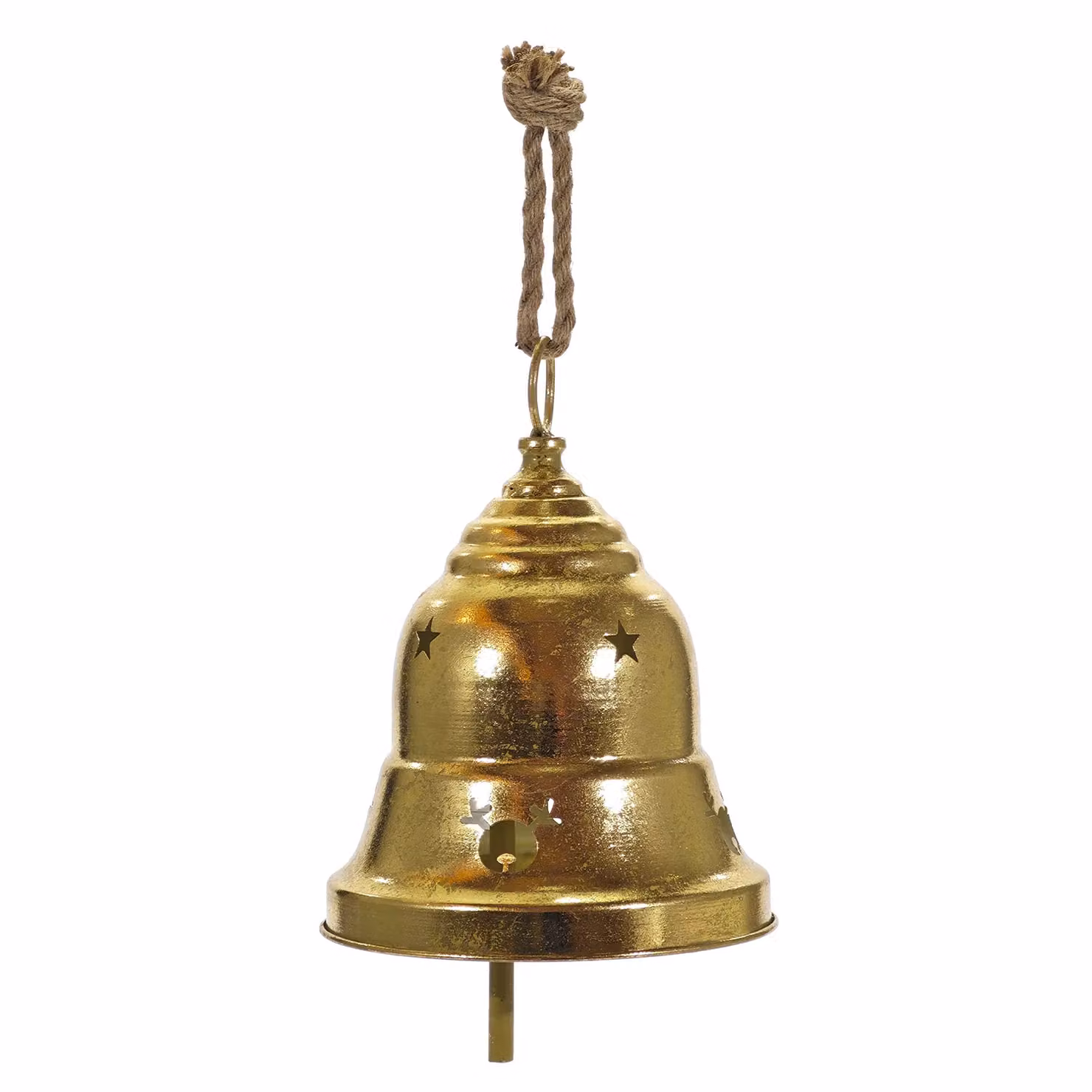 Appendino Natalizio a Campana in Metallo Oro VESTIAMO CASA, Altezza: 30 cm – 1