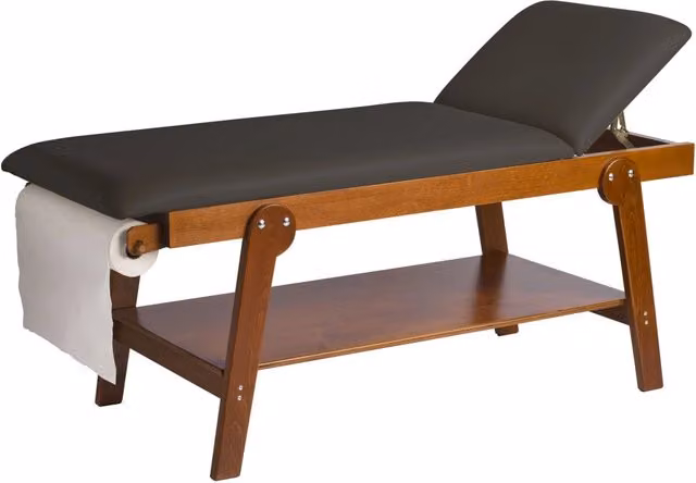 Lettino da massaggio e visita per fisioterapia fisso a 2 sezioni GIORDANOSHOP Nero L 190 cm x P 70 cm x H 75 cm