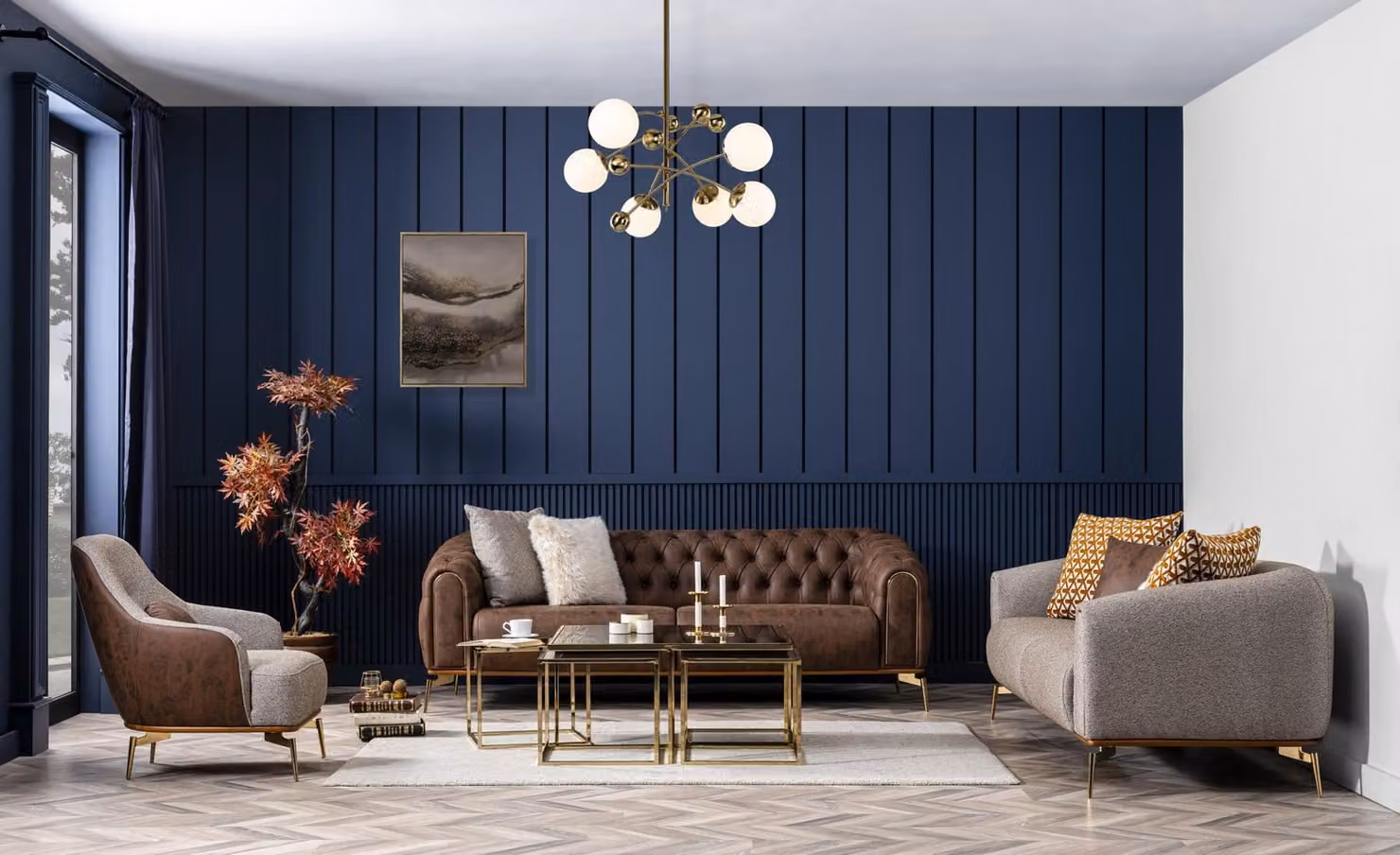 Sofagarnitur 331 Sitzer Sofa grau Luxus Design 3tlg Wohnzimmer
