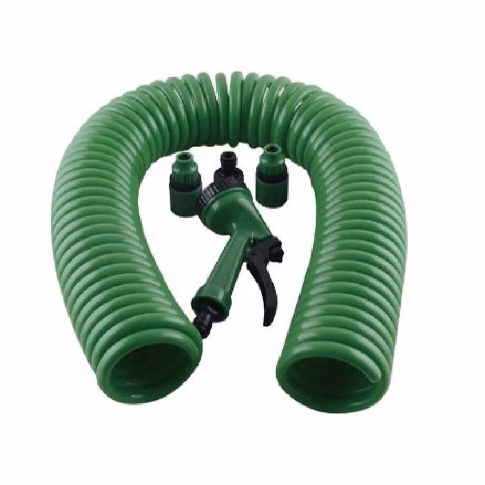 Tubo Flessibile a Spirale Kaela con Pistola Innaffiare e Connettori, Lunghezza: 7,5 m, Colore Verde – 2