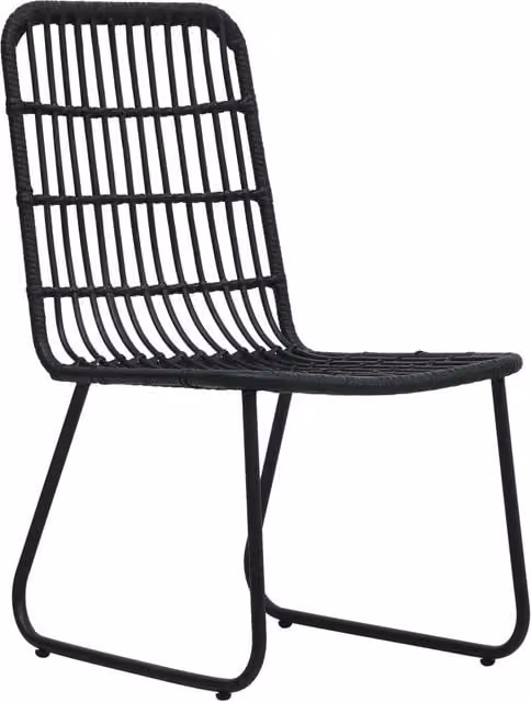 Set di 2 sedie da giardino vidaXL in polyrattan nere con struttura in metallo