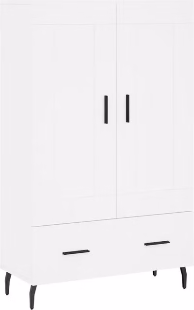 Credenza moderna bianca in legno multistrato per sala da pranzo L: 69,5 cm, P: 31 cm, H: 115 cm