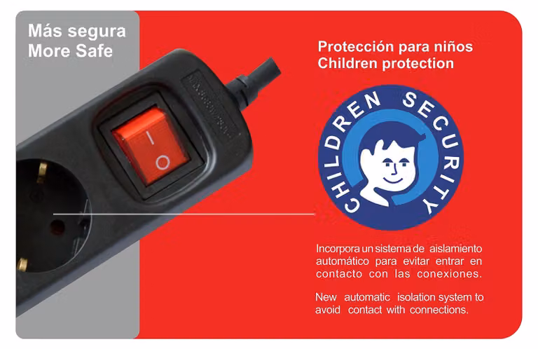 Presa multipla 5 prese Cavo interruttore 1,5 m NERO