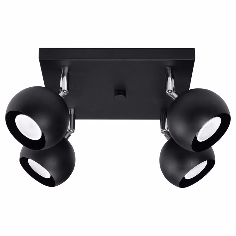Lampada da soffitto OCULARE 4 nero 4xGU10 10W acciaio 16x25x25cm Sollux Lighting