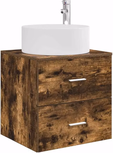 Mobile Lavabo | Armadio Lavabo da Parete Rovere Fumo 49,5 x 44,5 x 65,5 cm