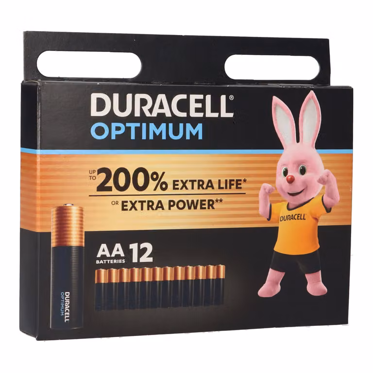 DURACELL 149451 DURACELL Batterien Optimum Alkali-Mangan Mignon AA 1,5 V, 12 St.