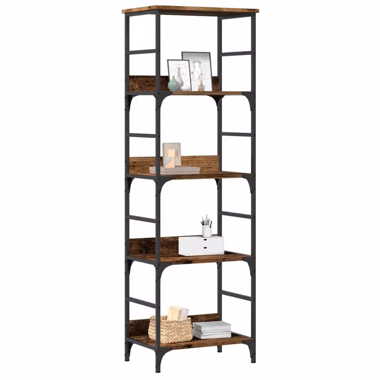 Libreria vidaXL in Legno Antico Marrone con Design Classico e Finitura Opaca L: 50 cm, P: 33 cm, H: 153 cm