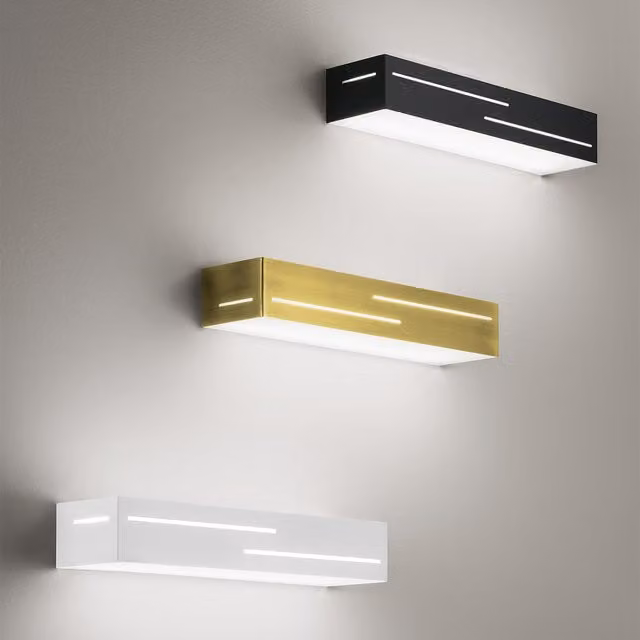 Applique LED Fabas Banny Grigia con illuminazione Up & Down per soggiorno e camera da letto