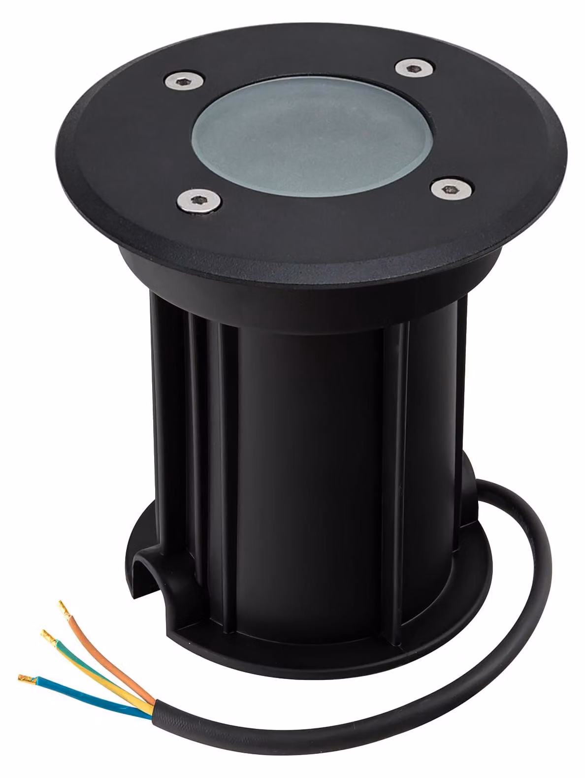 Fareto da incasso a pavimento, attacco GU10, grado di protezione IP67, forma circolare, colore nero, diametro 11 cm