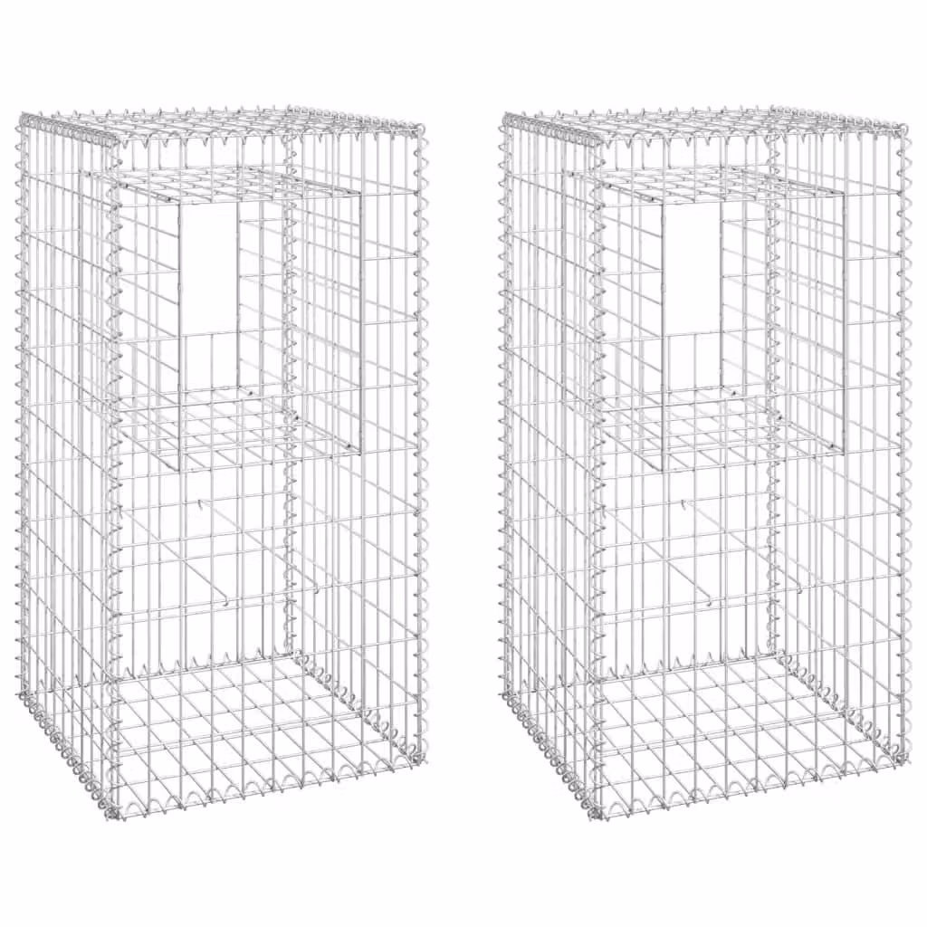 Cesti a Gabbione a Torre 2 pz 50x50x100 cm in Ferro