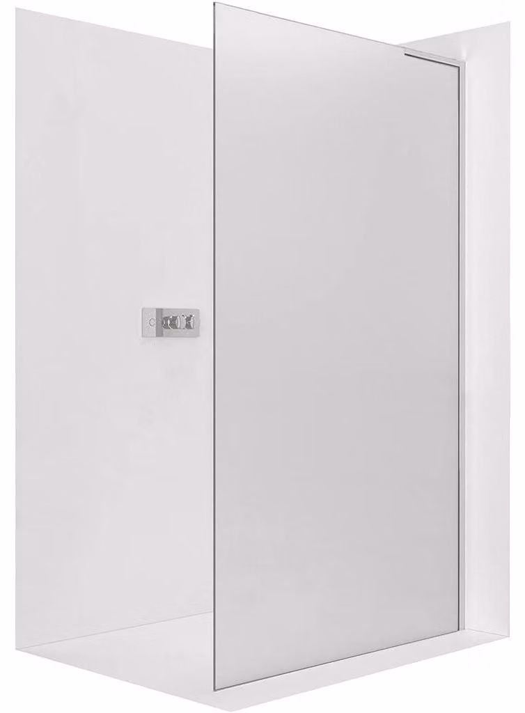 CERANO - Box doccia Walk-in Onyx con montante a L destro - 8 mm - cromato, vetro smerigliato - 120x200 cm