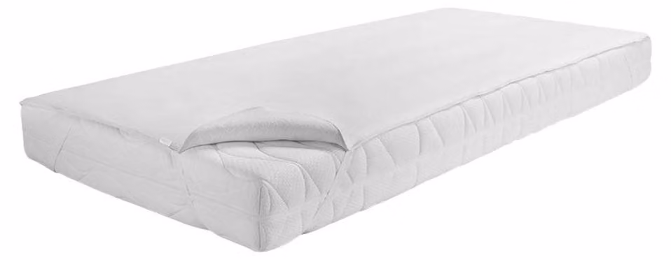 Coprimaterasso impermeabile e traspirante, 90x190 cm, in cotone, colore bianco