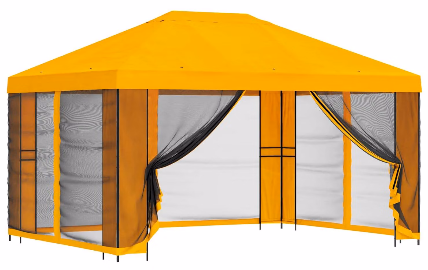 Gazebo da giardino con pareti laterali 4 × 3 m Giallo