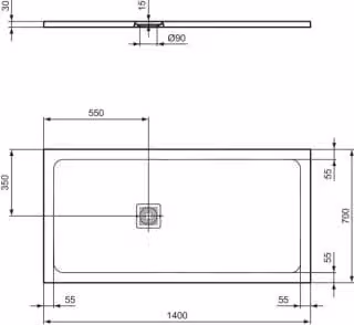 IDEAL STANDARD T5613FR Piatto doccia rettangolare Ultra Flat S +