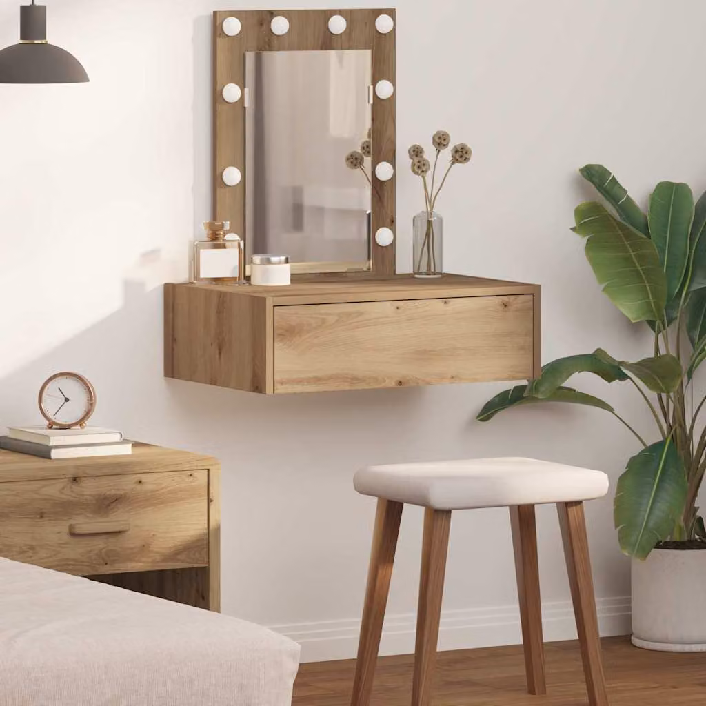 vidaXL Tavolo da Trucco Moderno in Legno Marrone L: 60 cm, P: 40 cm, H: 70 cm