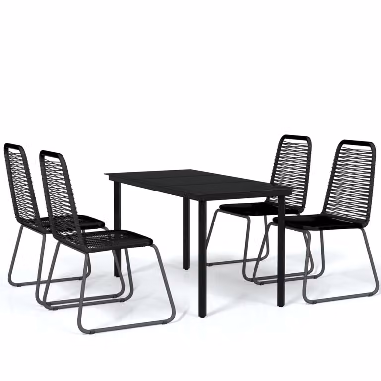 Set da Pranzo da Giardino 5 pz Nero