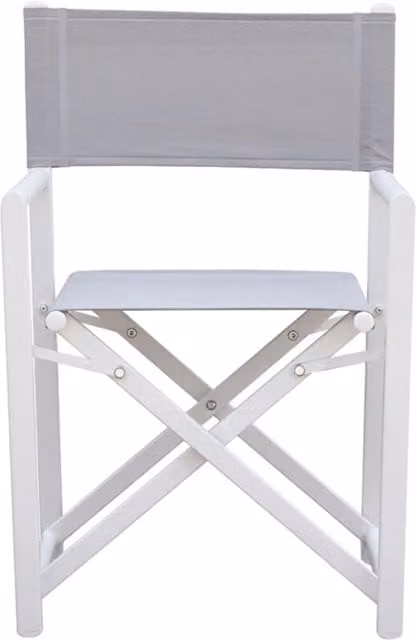 Sedia da regista Paros Greenwood in alluminio e textilene, Colore Bianco e Grigio chiaro