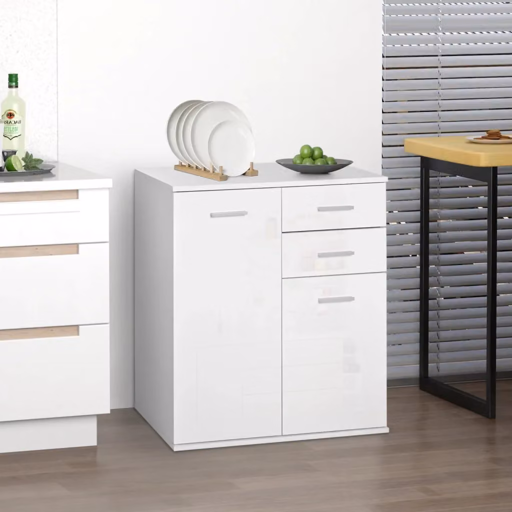 Cassettiera stretta HOMCOM bianca L 71 cm, P 35 cm, H 76 cm – 2