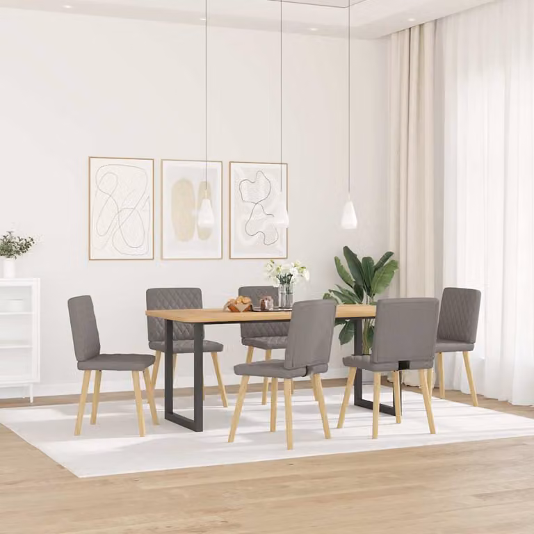Sedie da Pranzo 6 pz Grigio Talpa in Tessuto