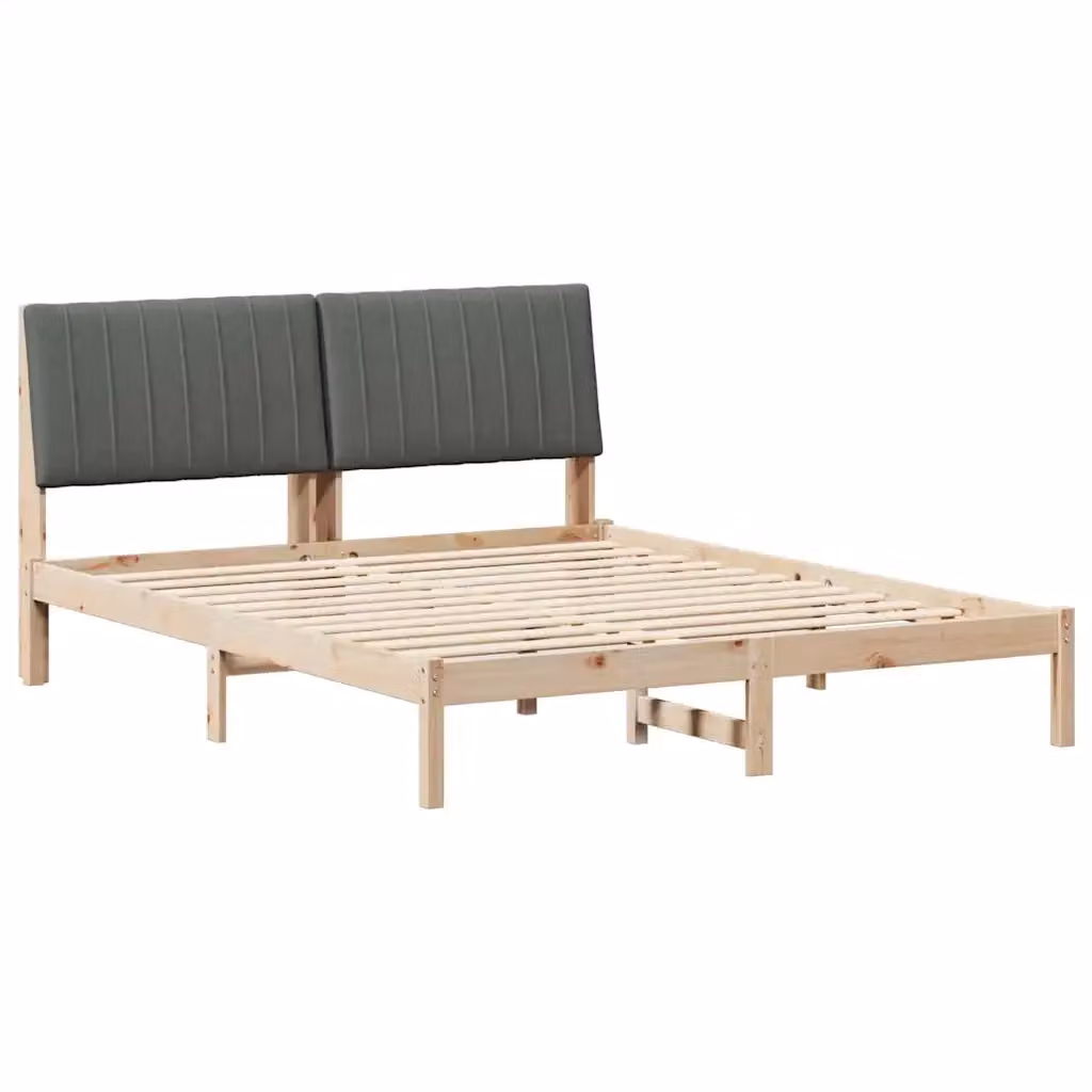 Struttura del letto moderna vidaXL in pino massello marrone L/P: 160 x 200 cm – 2