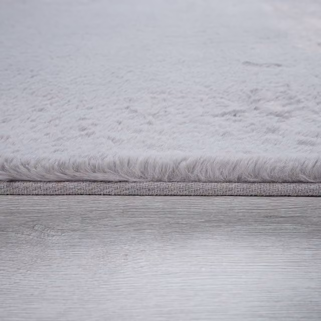 Tappeto ovale in ecopelliccia Fluffy grigio L: 180 cm x P: 200 cm