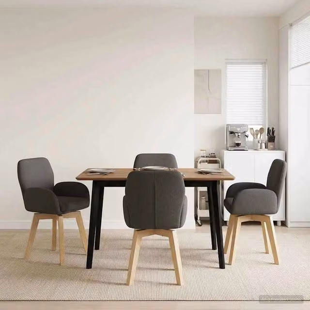 Sedie da pranzo girevoli 4 pz Bouclé Grigio Scuro 3428286