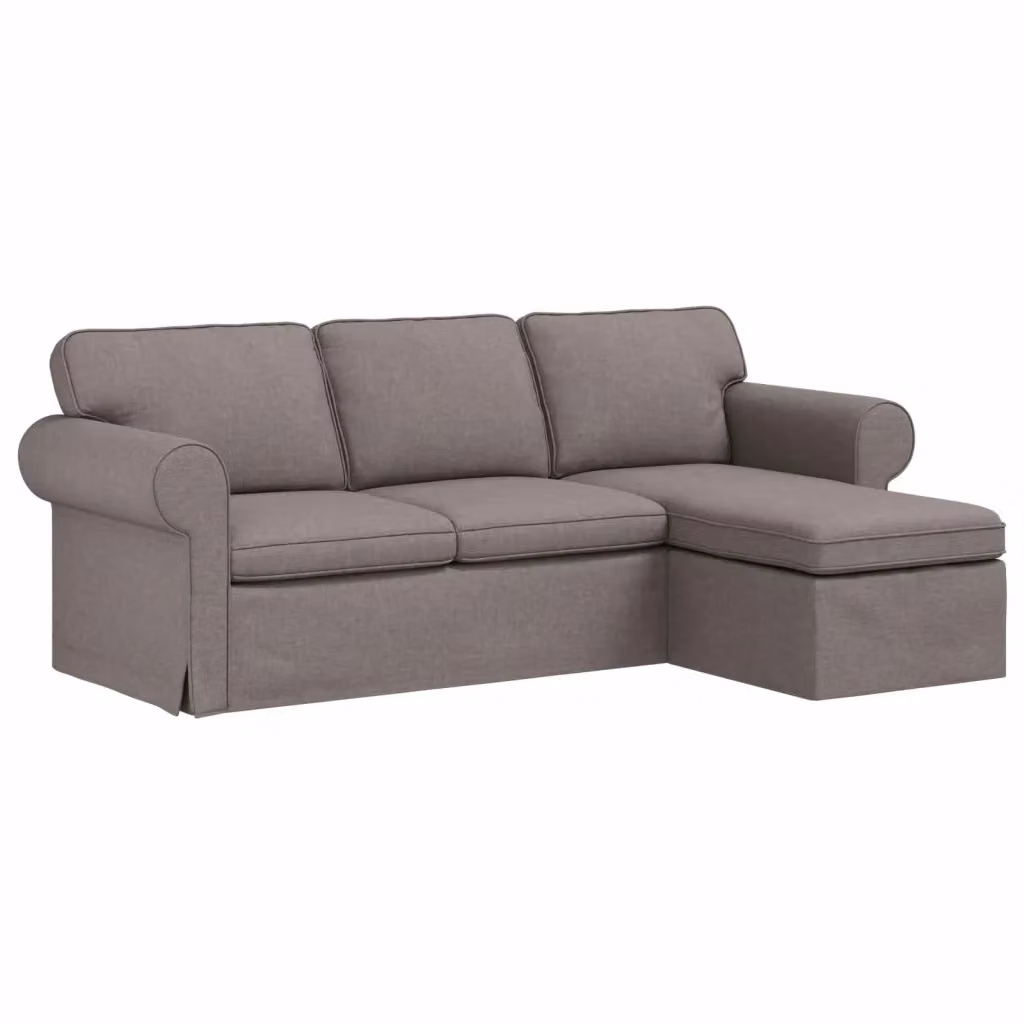 vidaXL Divano angolare Talpa in tessuto con struttura in metallo, L/P/H: 245 x 138 x 80 cm, beige o grigio – 2