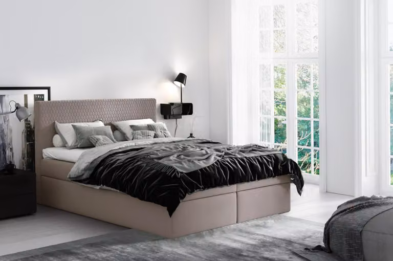 Boxspringbett Textil Design Doppel Hotel Modern Bett Schlafzimmer Betten 160x200