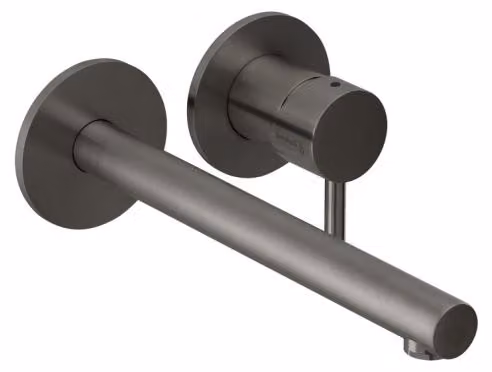 Herzbach DESIGN iX PVD Miscelatore da lavabo a parete, set di colori 240 mm, Black Steel