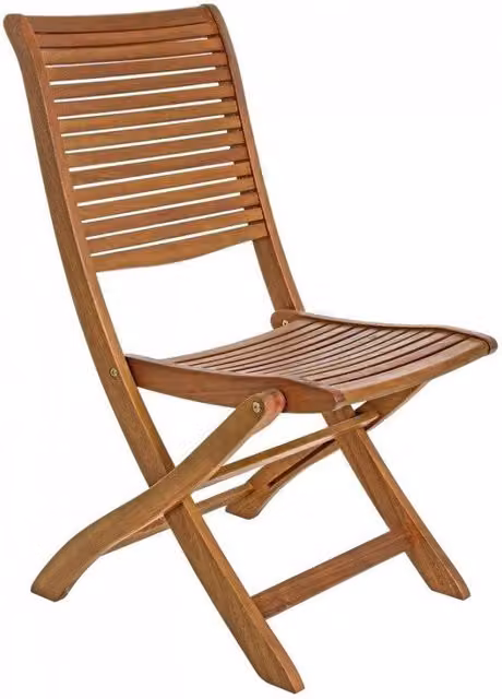Set 2 sedie pieghevoli Noemi in legno di acacia cm 64x55,5x93h