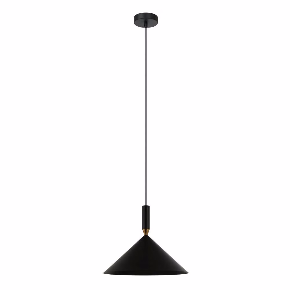 Lampada a sospensione conica Drello nera 1xE27x40W in metallo, dimensioni: 102x35x35 cm, IP20, Italux