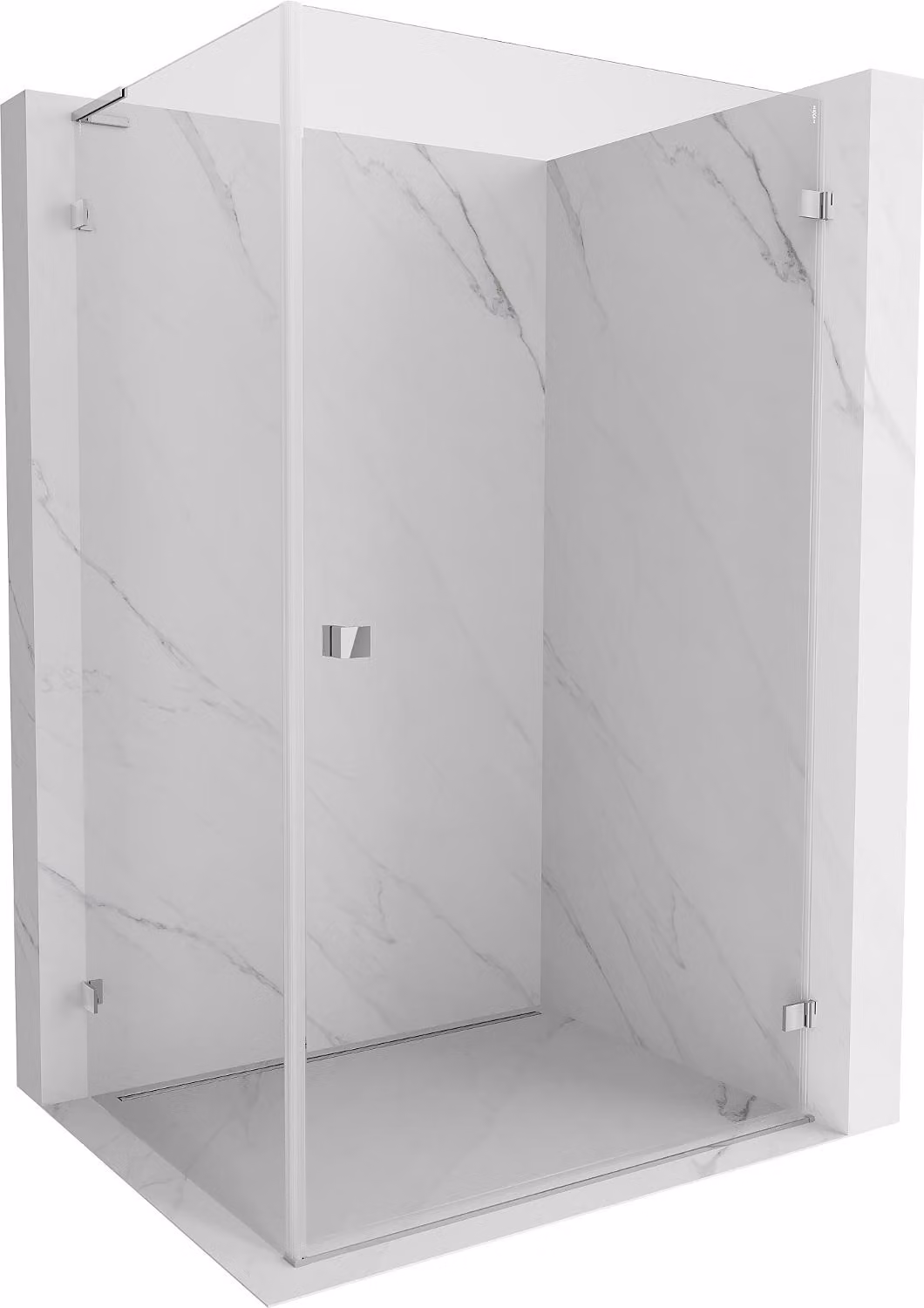 Mexen Lunar-B L cabina doccia battente destra 90 x 80 cm, trasparente, cromo - 832L-090-080-01-00-P