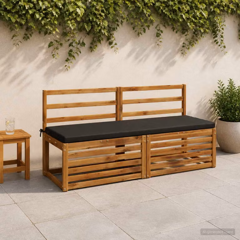 Cuscino per panchina vidaXL SOEST in poliestere nero L 140 cm x P 50 cm x H 5 cm