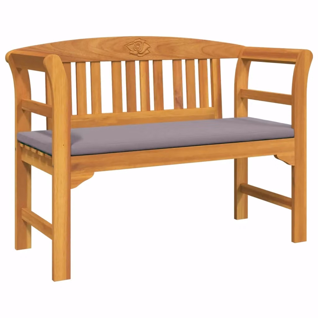 Panchina da giardino vidaXL in legno di acacia oliato con cuscini, L: 114 cm, P: 46 cm, H: 82,5 cm – 2