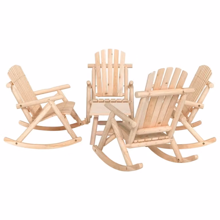 The Living Store Set salotto da giardino 5 pezzi in legno massiccio di abete rosso