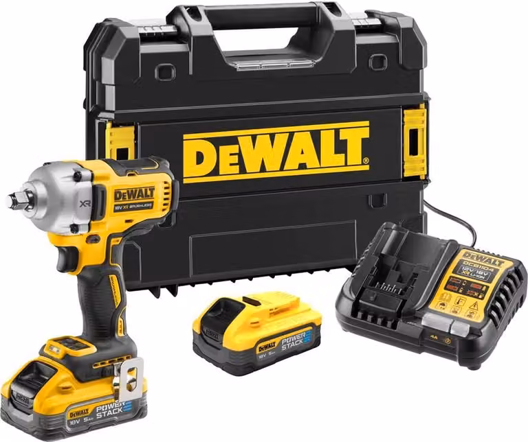 Avvitatore a impulsi Dewalt 1/2" 18V Dcf891H2T 812Nm 2X5,0Ah Powerstack 4 velocità Tstak Anello di sicurezza