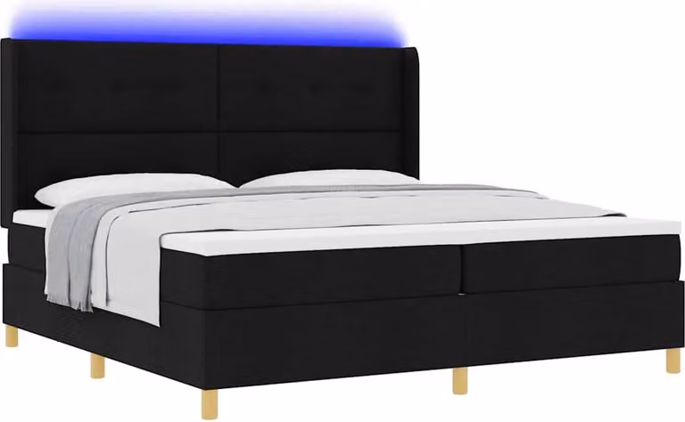 SYFAX™ Letto a molle con materasso Nero 140 x 200 cm Tessuto