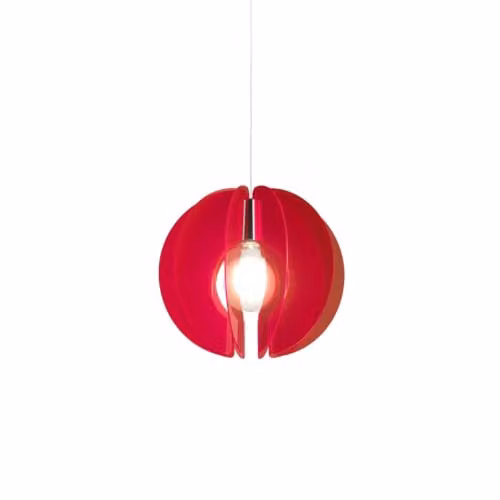 Sospensione Moderna Polilux ® Rosso Fluorescente 1 Luce E27