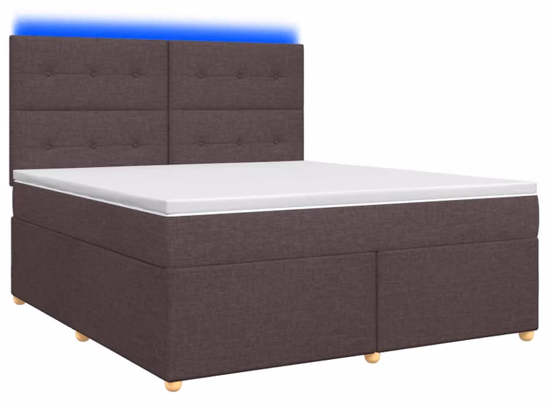 Letto a molle con materasso marrone scuro 140 x 190 cm in tessuto