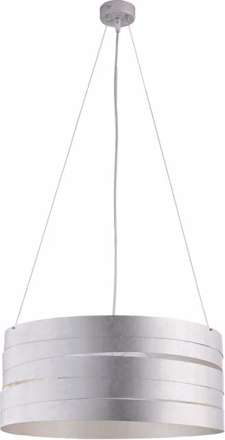 Lampada a sospensione moderna Mambo BELIGHT con 3 luci a fasce circolari in metallo argento – 1