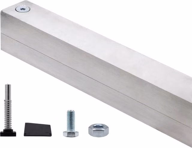 Sistema di abbattimento parziale VDS AB2 612 con 2 ante e automazione, colore argento