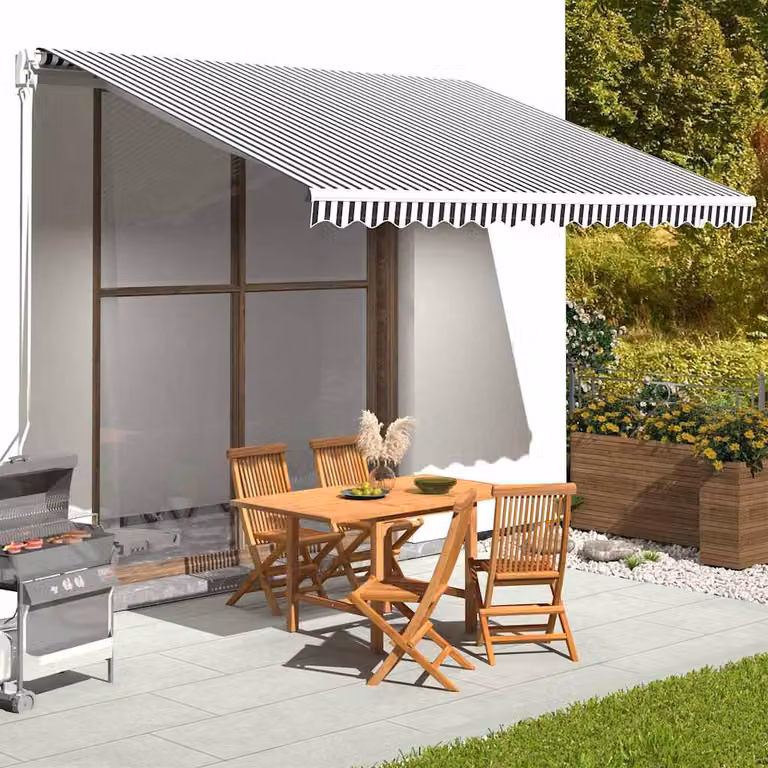 Tessuto di ricambio per tenda da sole vidaXL in poliestere, antracite e bianco, L 400 x P 350 cm