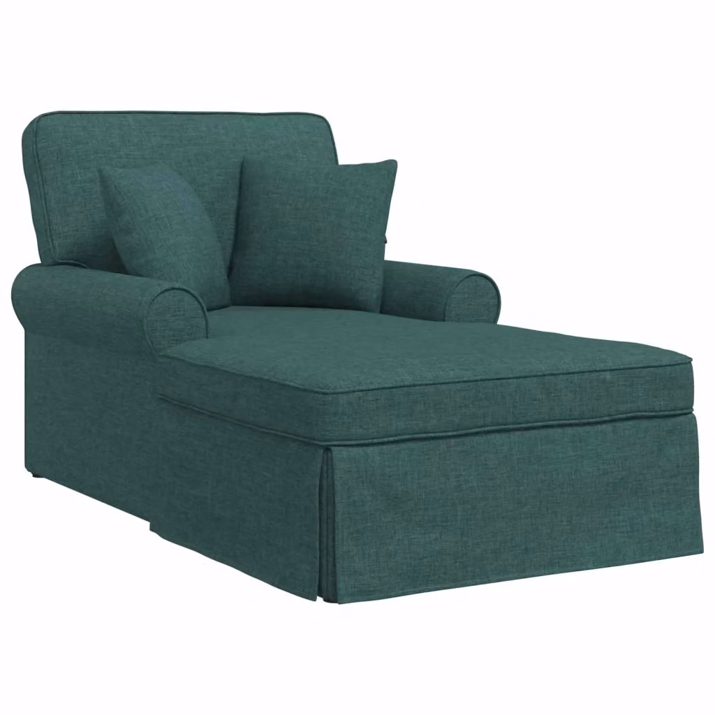vidaXL Chaise Longe Moderna in Tessuto Verde con 3 Pezzi e Cuscini Inclusi – 2