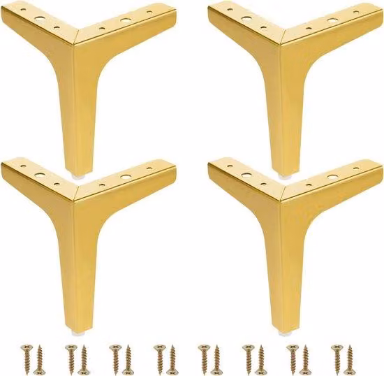 Gambe per mobili laccate da 6 pollici - Stile triangolare moderno - Altezza 15 cm - Ideali per il fai da te - Adatte a diversi tipi di mobili - Robuste