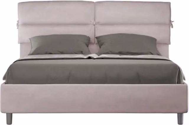 Letto matrimoniale contenitore Ityhome Nandy imbottito in microfibra colore glicine L/P/H: 160 x 200 cm