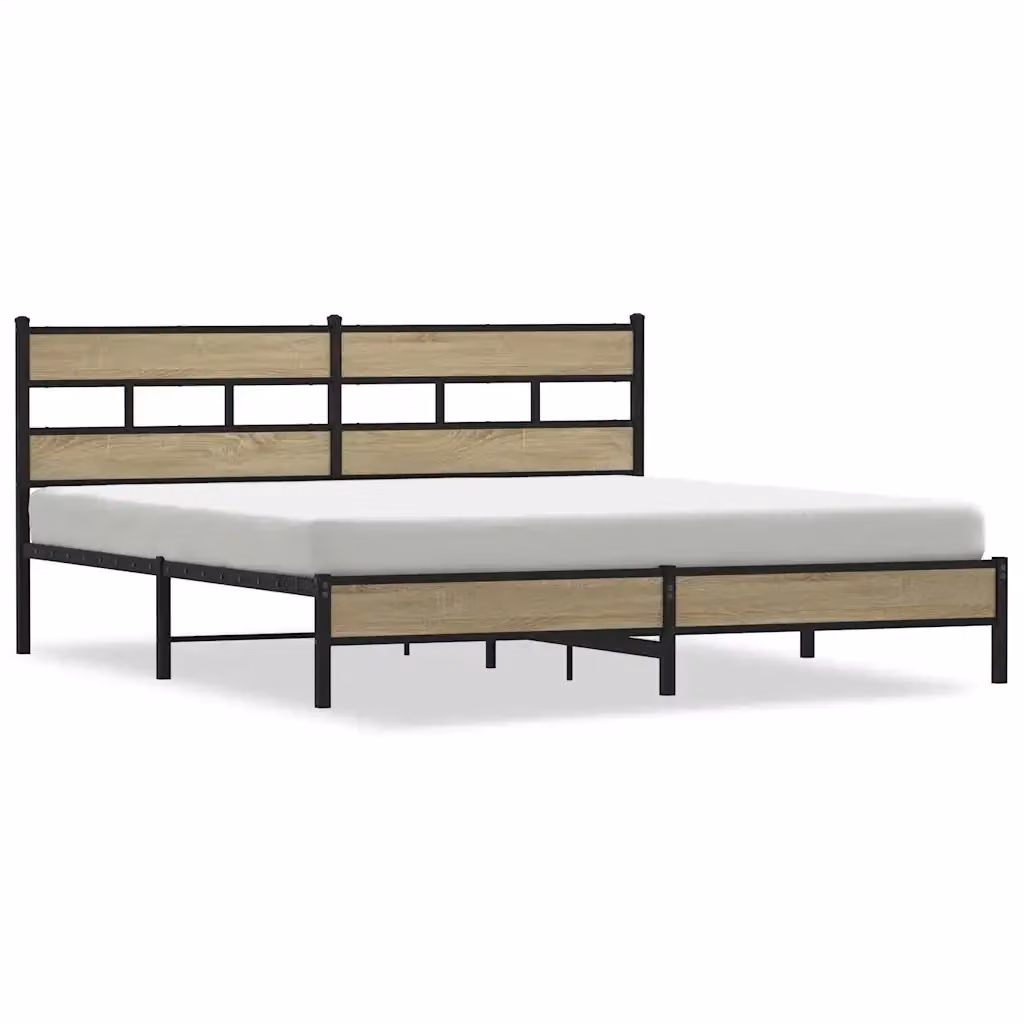Giroletto vidaXL in metallo e MDF colore Rovere Sonoma, L: 193 cm, P: 203 cm – 2